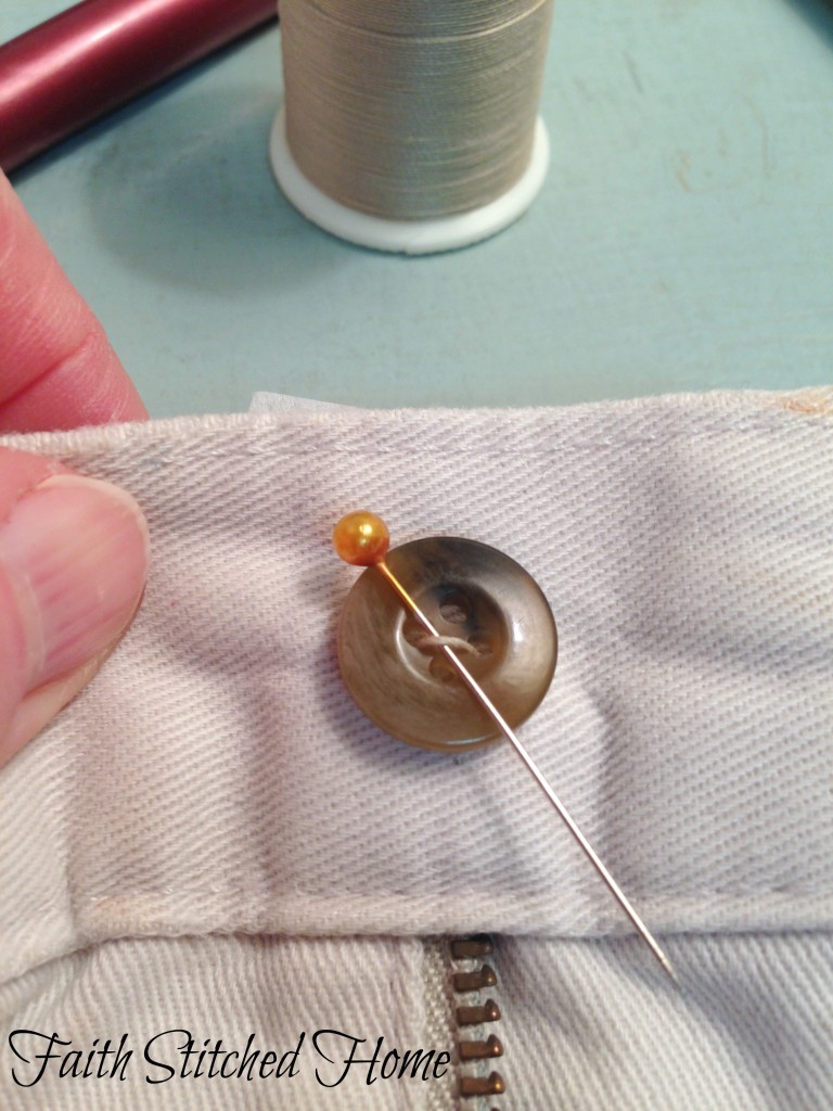 How to sew on a button - step 4