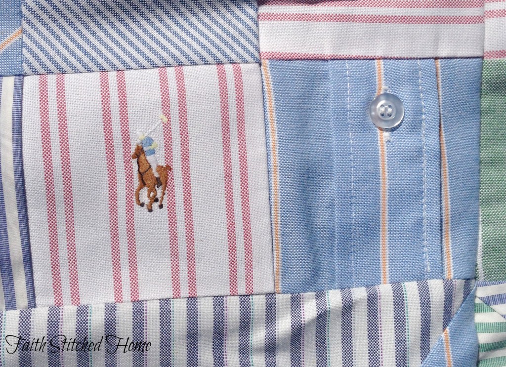 Oxford shirt quilt with designer logo