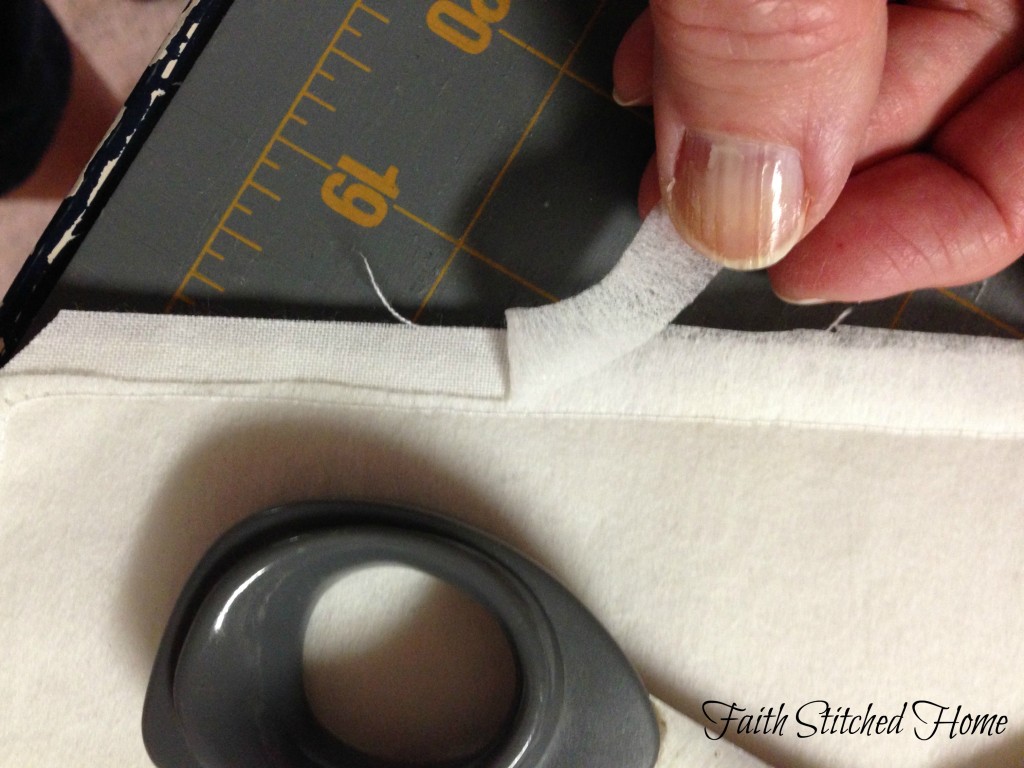 If you use sew-in interfacing as I have, you can trim the edges of the interfacing to reduce the bulk in your seams.