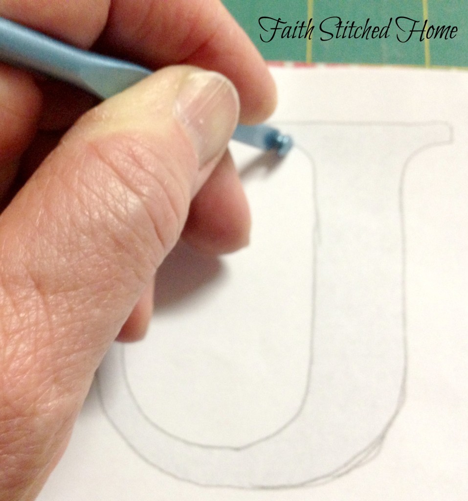 USA banner - tracing  pattern to fusible web